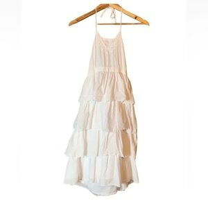 Justice white eyelet sundress with tiered ruffle skirt size 16